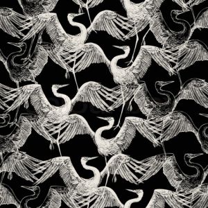 asian inspired wallpaper-vintage-and-monochrome-fabric-with-dancing-stork.jpg